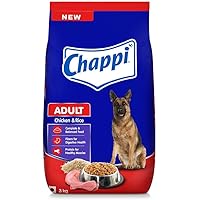 Chappi Adult Dry Dog Food, Chicken & Rice, 3kg Pack
