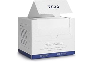 TCJJ Disposable Face Towels, Clean Towels XL, 100% USDA Biobased Face Towel, Dry Wipes for Baby and Women Sensitive Skin Cleansing Skincare Makeup, Remover, 10"×12" Large Soft Faces Towe, 50 Ct /1 Pac