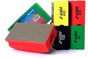 Z-lion 4 pcs Electroplated Diamond Polishing Hand Pads Arc Shape Back for Glass Stone Granite