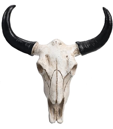 Tuzsocr Tête de Mort sculptée au Design Gothique,Statue crâne avec des pétale,Ornements d'halloween de crâne en résine,Crâne Peint,pour la Maison, Table à Manger,décoration de Salon (Style 2