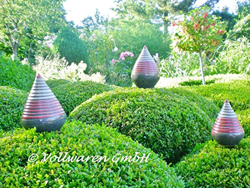 ROSENKUGEL ZAPFEN geringelt KERAMIK H17 handgearbeitet anthrazit Kunstkeramik FROSTFEST - 2