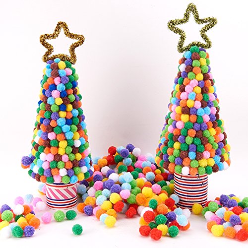 PandaHall Elite ca 2000 stk 10 mm Bunte Mini Pompons Kinder zum Basteln toll Figuren und Dekoration - 4