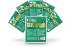 Dillon Organic Chia Flax Keto Bread | Gluten-Free, High Fibre, Vegan, Low Sugar, Diabetic-Friendly, High Omega-3, UPF Free - Unsliced, 250g (Pack of 6)
