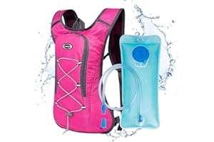 Lixada Trinkrucksack, Wanderrucksack mit 2L Wasserblase, Sportrucksack, Atmungsaktiver Ultraleichter Fahrradrucksack, Laufrucksack für Wandern Klettern, Fahrradfahren, Laufsport, Camping