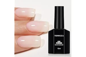 TOMICCA Vernis Semi Permanent Blanc Laiteux, 15ml Naturel French Gel Milky White Nail Art Vernis gel Blanc UV LED Soak Off Vernis Manucure
