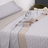 Mora - Juego de sábanas 100% Algodón G58. Cama 180 cm. Beig