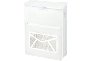 ANNMORE Attrape-courrier blanc pour portes en verre UPVC, bois et métal, cage de boîte aux lettres intérieure en feutre, auto-adhésive ou à suspendre sur des crochets à vis, 30.5x45.7 cm