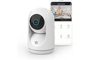 NEDIS Smart Wi-Fi pan-lutning inomhuskamera, 3 MP Full HD 1296p, mörkerseende, rörelse- och mänsklig detektion, anpassningsba