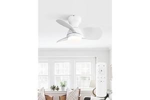 Sofucor Ventilateur Plafond avec Lumiere et Telecommande, 58cm, Silencieux DC Réversibles, Minuterie, 6 Vitesses, 3CT LED Lampe Ventilateur Plafond pour Salons Chambre