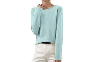 Wyongtao Pull Femme Cachemire Hiver Haut De Mode À Manches Longues Léger Sweat en Tricot Couleur Unie Tops Informal pour Française Vetement Femme Chic Et Elegant Sweater Elástique