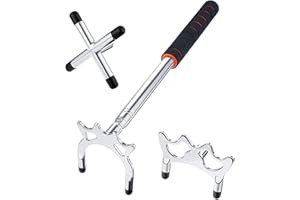 PolyMath Bâton de Billard rétractable avec 3 têtes de Pont Amovibles, matériau en Acier Inoxydable Accessoires pour au d'entraînement