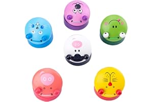 mivceklw Animal Castanets, Wooden Rhythm Toys, Early Learning Instruments, Cute Animal Designs, Hand-Eye Coordination Builder, 4-Pack, Baby, Toddler, Kids Music Play, 1.97*2.24in