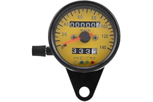 EVGATSAUTO Universal-Motorrad-Tachometer-Kilometerzähler, 60-mm-Motorrad-Tachometer-Messgerät mit Anzeige Schwarz