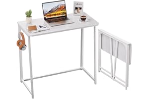 WOHOMO Scrivania pieghevole, 80 cm, piccola scrivania per piccoli spazi, facile da montare, scrivania pieghevole per computer portatile, mini tavolo da lavoro portatile, postazione di lavoro stretta