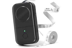 COLORWING Selbstklebend Beschriftungsgerät Set, Mobiler Bluetooth Etikettiergerät D30, Kompatibel Mit Ios Android, Tragbarer Mini Etikettendrucker Für Zuhause Büro Schule (Schwarz)