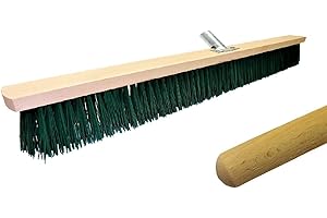 LOGOK2K Cotarba 32" 800mm Green Sweeping Brush with Handle Stiff Bristle Hard Broom Garden Yard