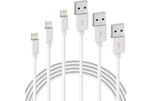 Quntis Set di 3 cavi di ricarica per iPhone 1 m 2 m 3 m MFi CERTIFICATO Cavo Lightning Ricarica Rapida per iPhone 13 12 11 Pro XS Max XR X 8 7 6S Plus / 8 7 6s 6 5 SE 5C Caricabatterie iPad/AirPods,