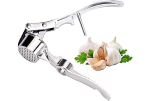 Grixz Prensa de Ajos, Triturador de Ajos Profesional 5 en 1, Picadora de Ajos Premium, Fácil de Usar y Limpiar, Acero Inoxidable, Resistente y Duradero