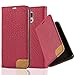 Produktbild Cadorabo Hülle für Samsung Galaxy S5 / S5 NEO - Hülle in Abend ROT – Handyhülle mit Standfunktion, Kartenfach und Textil-Patch - Case Cover Schutzhülle Etui Tasche Book Klapp Style