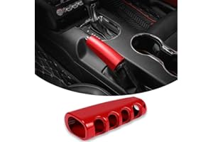 Bonbo Handbrake Protector Cover,Aluminum Alloy Handbrake Grips Cover Trim For Ford Mustang 2015 2016 2017 2018 2019 2021(Red)