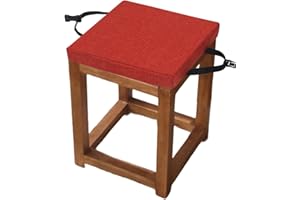ILiemao Cojín Cuadrado para Silla, con Hebilla Antideslizante, Cojín de Asiento Suave para Taburete, jardín, Interior, Exterior, Hogar(B5,35x35x5cm)