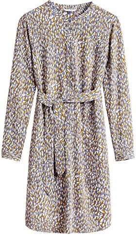 Sandwich Clothing Animal Print Tie Waist Dress, Golden Brown, 8 (34)