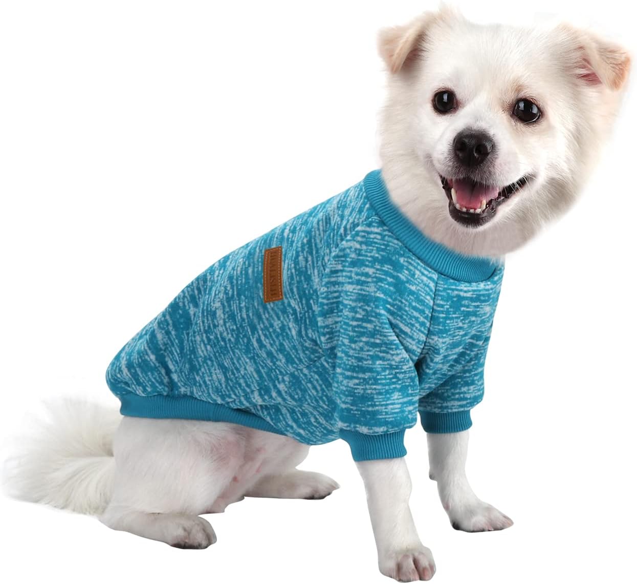 HuaLiSiJi Small Dog Jumper Small Dog Sweatshirt Chihuahua Jumper Fleece Inside Soft Cozy, Colour Vibrant Easy to Take On and Off (Blue, XS)