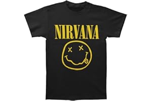 Nirvana Men's Smile One Sided Slim Fit T-Shirt Black