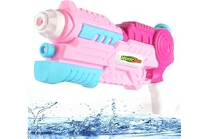 BERHICHAD Super Water Gun Soaker Squirt 1200ML Capacity 32ft Long Range Water Blaster Outdoor Beach Garden Activity & Boys Girls Adults (Pink)