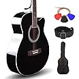 Kadence Frontier Series,Black Acoustic Guitar With Die Cast Keys Combo (Bag,strap,strings and 3 picks)