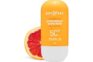 DOT & KEY Vitamin C + E Super Bright Sunscreen Spf 50 In-Vivo Tested | Water-Light,UVA/UVB & Blue Light Protection|For Even Toned & Glowing Skin|With Liquid Spf 50+++| No White Cast | For All Skin Types| 50G,Pack Of 1
