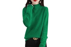 Yutdeng Kaszmirowe swetry dla kobiet UK damskie topy z golfem z długim rękawem miękki ciepły pulower dzianinowy sweter grube luźne topy na co dzień na jesień zimę