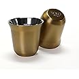 Solo Design Premium Stainless Steel Espresso Cup Demitasse Cups - Set of 2 | Heat Resistant Espresso Cups for a Perfect Sip | Elegant and Durable Espresso Shot Cups (Gold, 80ml)
