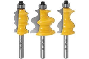 WSOOX 8mm Schaft Architectural Moulding Fräser Set 3 Stück Formfräser für Holzbearbeitung