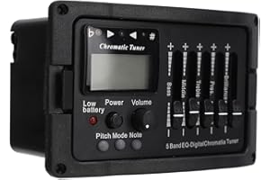FOCKETY Préampli de guitare acoustique, égaliseur 5 bandes amplificateur de guitare acoustique, accordeur numérique, préamplificateur de guitare électrique acoustique accessoire de guitare