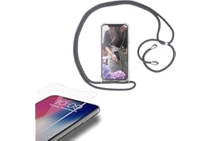 Eximmobile - Handykette kompatibel mit Samsung Galaxy Note 20 5G in Grau + Panzerfolie Schutzhülle Handy Hülle Band Seil Schnur Case Umhängen Handytasche Umhängehülle Kette Kordel Silikoncase