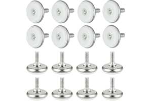 GOLRISEN 30 PCS Pied de Meuble a Visser M6, Pieds de Nivellement Meuble en Fer et Plastique, Pied de Table Chaise Antidérapant, M6 Pied Meuble pour Protection Sols de Meubles Contre Le Bruit (Blanc)