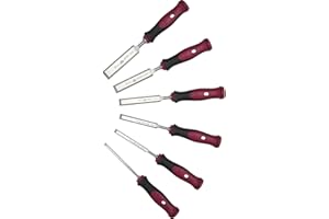 Stemmeisensatz Stemmeisen mit rot-schwarzem 2K-Griff, 6-teiliges Set, Stubai Profi Stechbeitel zur präzisen Holzbearbeitung, Stecheisen für Schreiner Tischler