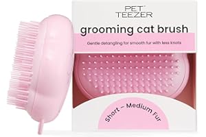 Pet Teezer Tangle Teezer Szczotka do pielęgnacji kota, krótkie, średnie włosy, miękkie włosie do rozczesywania węzłów, różowa