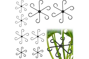 Adiwo 8 Soportes para Plantas, Soporte Plantas Reutilizables, Anillo para Sujetar Plantas, para Flores, Plantas Trepadoras Plantas en Maceta, Hortensias, Anémonas, Tomates, Plantas Monstera(Negro)