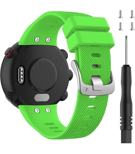 Cinturino Silicone Per Garmin Forerunner 45/45S E Swim 2 - Verde, Comodo E Sicuro - Foto 4