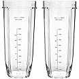 for Ninja Blender Cups Replacement Parts, 32oz Smoothie Cups Compatible with Nutri Ninja Auto iQ Blender BN495UK BN750UK BN800UK CB100UK BL450 BL480 BL490 BL491 BL492 BL682 (2 Pack)