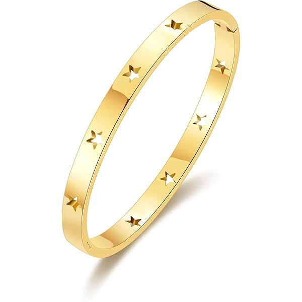 Bracciale Rigido Con Perline A Forma Di Cuore In Acciaio Inossidabile 304 Braccialetto Di Coppia Per Le Donne Oro