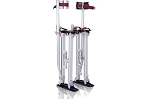 iElyiEsy 24"-40" Drywall Stilts Aluminum Tool Stilt Height Adjustable Lifts Taping Paint Stilt for Sheetrock Painting Finishing Pruning Branches or Cleaning, Silver