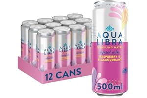 Aqua Libra Raspberry & Blackcurrant 500ml Can (Pack of 12)