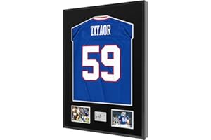 UXENI Aluminum Alloy Sports Jersey Display Frame,Football Shirt Frame For Rugby Shirt,Band T-Shirt Shadow Box,DIY Adult Shirt Frame Display Kit (XK-02 Black Card + Clothing Frame)