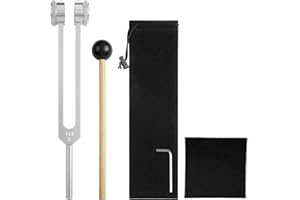 AOGOE Widelce stroikowe do uzdrawiania 128 Hz, częstotliwość C-128 ze stopu aluminium, niemagnetyczny widelec tuningowy, obciążone ciałem, do leczenia czakry, terapii dźwiękiem, kamertoniu, urządzeń