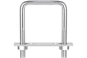 sourcing map U Bracket 1 Piece U-Bolt M10 x 62 mm x 100 mm Square U-Bolt 304 Stainless Steel U-Bolts with Nut Plate Bracket Clamp Fence Attachment for Roof Box Car Pipe Towing