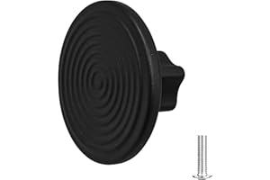Decoranddecor Mira Spiral Round Cupboard Knob Handle - 40mm Diameter Zinc Alloy (Matt Black, 1 Pack)