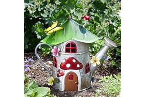 Garden Mile® Ornamenti da giardino impermeabili, decorazione per esterni, divertente, in metallo, dipinta a mano, resistente alle intemperie (mondo di irrigazione)